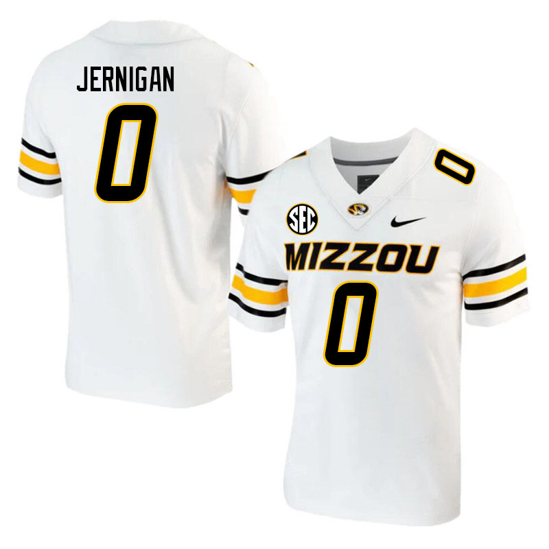 Men #0 Jayden Jernigan Missouri Tigers College 2023 Football Stitched Jerseys Sale-White